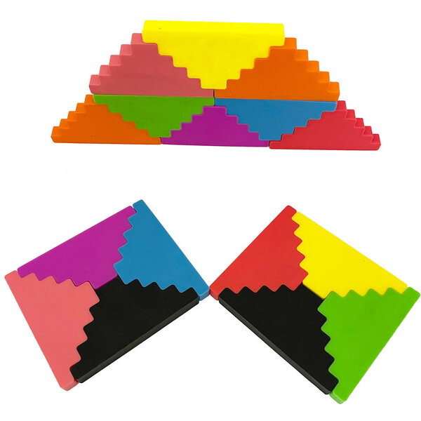 Papoose Toys Siliconen trapvormige Blokken/16 stuks