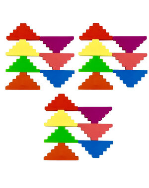 Papoose Toys Siliconen trapvormige blokken/21 stuks