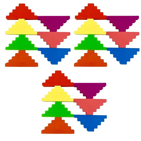 Papoose Toys Siliconen trapvormige blokken/21 stuks