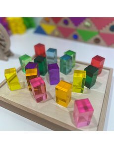 Papoose Toys Heldere Lucite-staven 5 cm/16 stuks