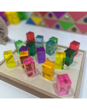 Papoose Toys Heldere Lucite-staven 5 cm/16 stuks