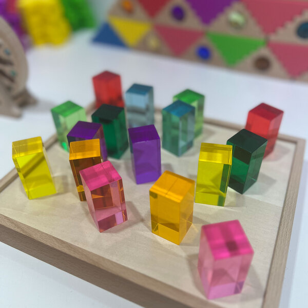 Papoose Toys Heldere Lucite-staven 5 cm/16 stuks