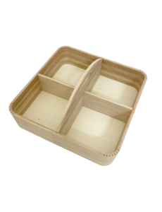 Papoose Toys Houten opbergkistje met 4 gaten, naturel