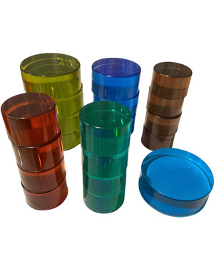 Papoose Toys Grote Mandala Lucite schijven, cool/21 stuks