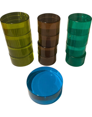 Papoose Toys Kleine Mandala Lucite schijven, cool/13 stuks