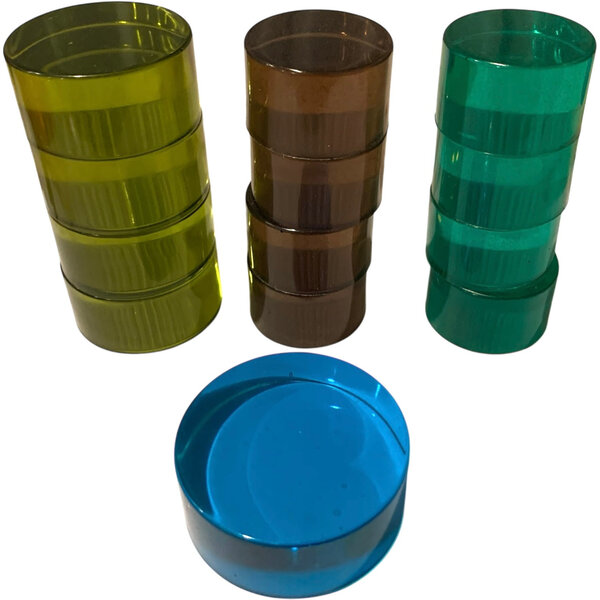 Papoose Toys Kleine Mandala Lucite schijven, cool/13 stuks