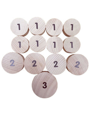 Papoose Toys Kleine Mandala-cijfertjes voor op een gatenbord/13 stuks