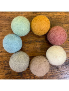 Papoose Toys Aardekleurige vilten ballen van 5 cm / 7 stuks