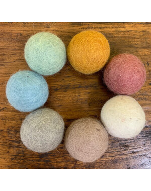 Papoose Toys Aardekleurige vilten ballen van 5 cm / 7 stuks