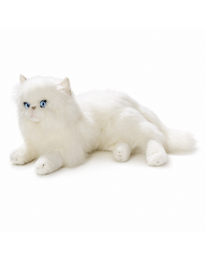  Liggende witte Perzische Kat 30 cm