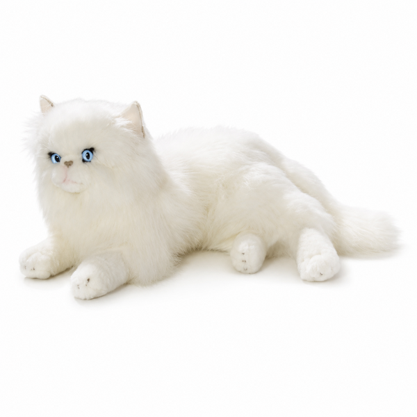 Liggende witte Perzische Kat 30 cm