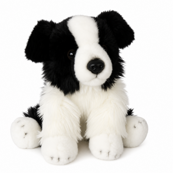 Zittende Border Collie zwart/wit 30cm