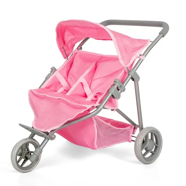 Tweeling Poppenbuggy roze