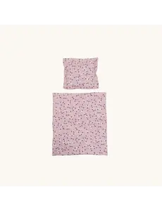  Poppenbedset 40cm bloemen, paars