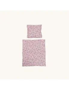  Poppenbedset 50cm bloemen, paars