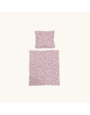  Poppenbedset 50cm bloemen, paars