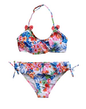  Palm Flower Bikini - Blue/Pink