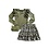 SUPERDEAL maat 4 (98/104) - Leopard Skirt Army Green & Lilly Top Army Green