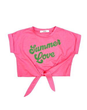  Summer Love Crop Top - Fluor Pink