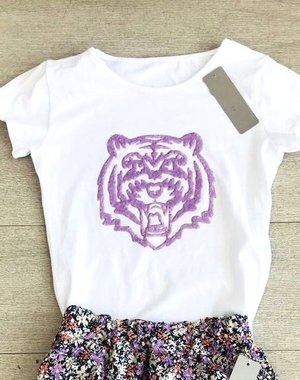  Cool Tiger Shirt - White/Lila (PRE-ORDER)
