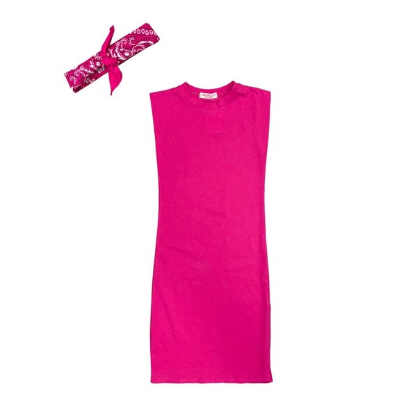 Long Dress & Bandana - Pink