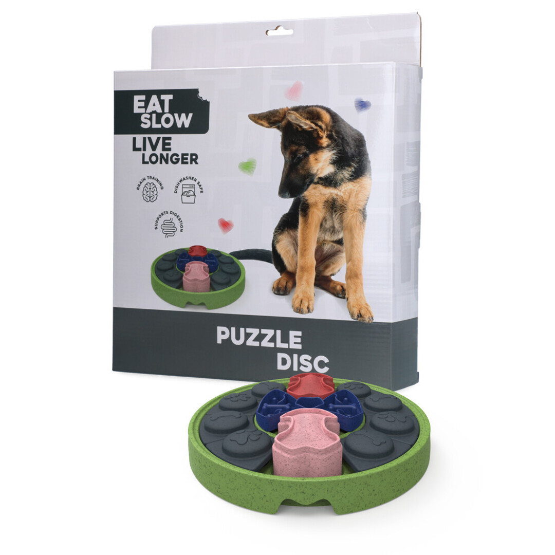 Interactieve Voerschijf - Denkspel voor Honden - Grijs/Groen