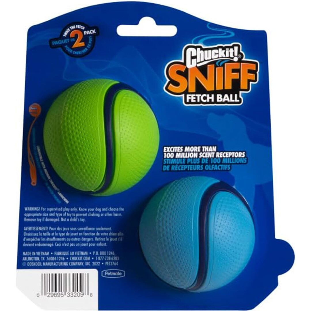 Chuckit! Sniff Fetch Ball Bacon & Peanut Butter M 2-pack