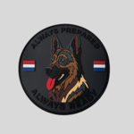 Always Prepared® PVC Patch – Duitse Herder Hond – Tactische Ronde Patch met Nederlandse Vlag