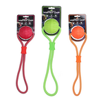 Foam rubber ball with rope