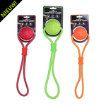 Foam rubber ball with rope