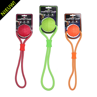 Foam rubber ball with rope