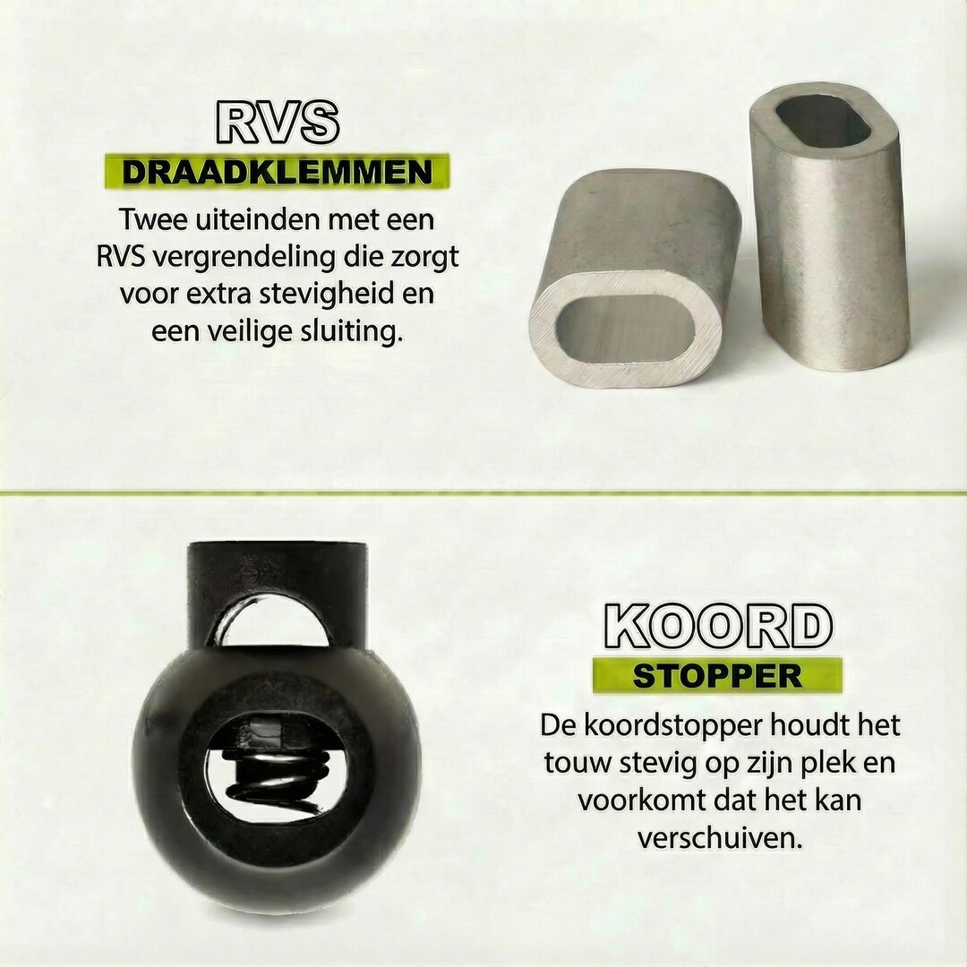 Stropkoord 6 mm met stop