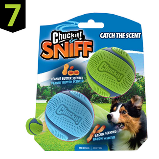 Chuckit! Sniff Fetch Ball Bacon & Peanut Butter M 2-pack