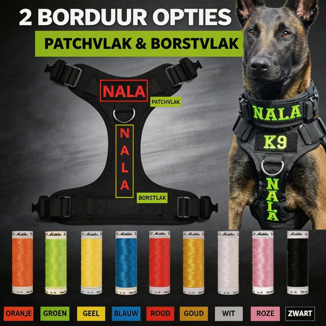 Pro Dog Harness IDENT – Professional dog harness with fixed embroidery