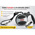 KONG Retractable Leash - Explore Grijs L - 7,5M