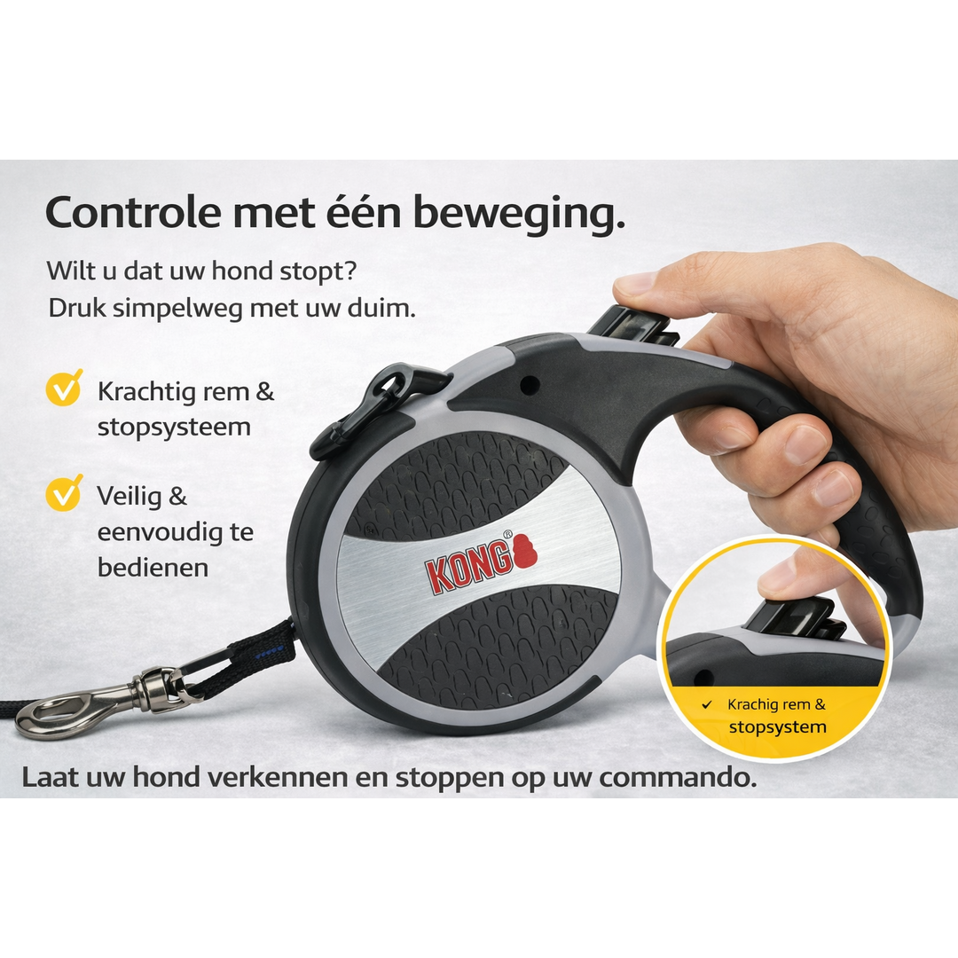 KONG Retractable Leash - Explore Grijs L - 7,5M