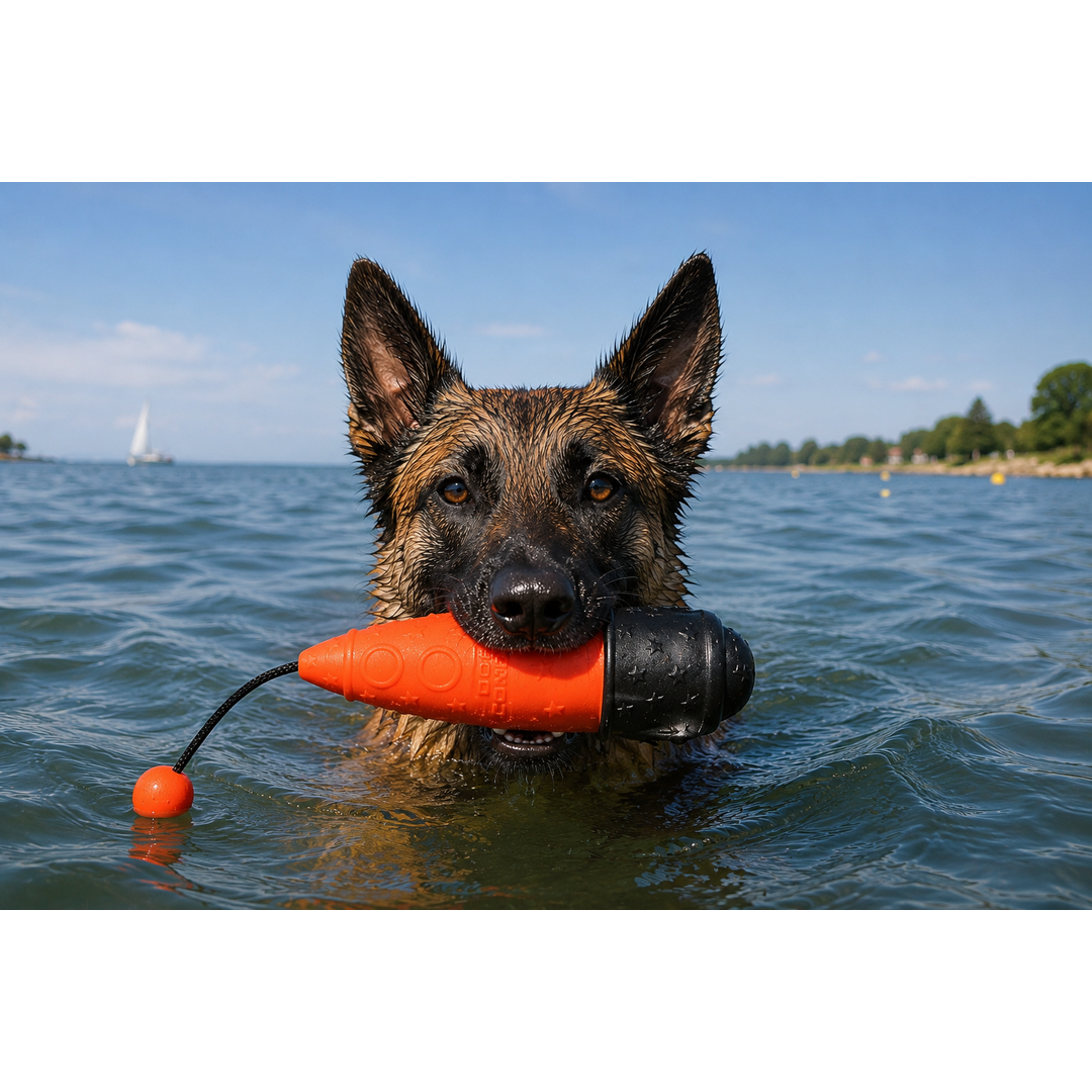 ProFloat – Rocket Floating Dog Toy with Throw Rope (23 cm)