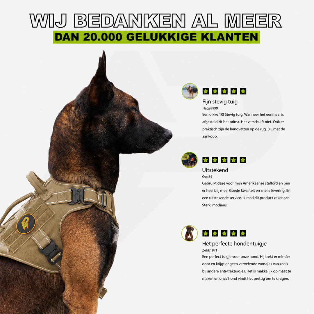 Combi-Deal Pro Harness + Collar Khaki Reflective