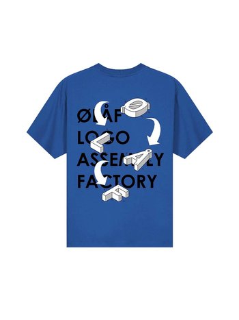 OLAF HUSSEIN Assembly Tee Aegean Blue