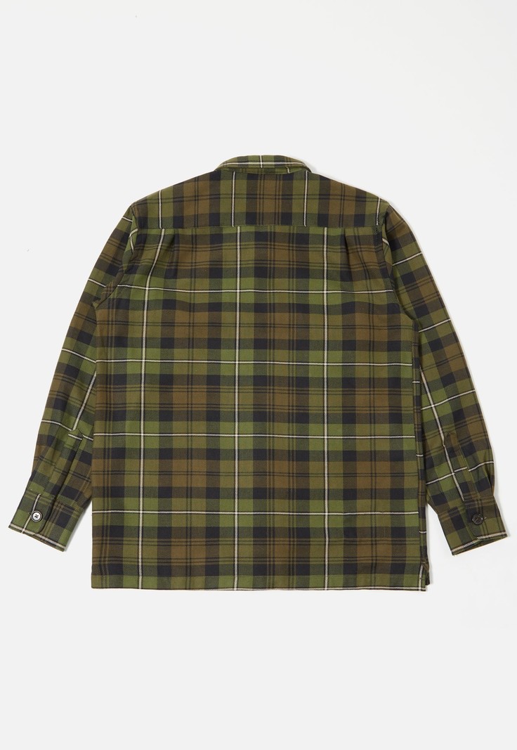 Universal Works L/S Utility Shirt Check Olive