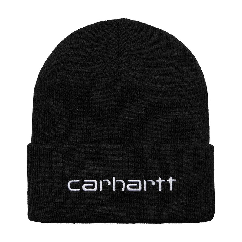 Carhartt WIP Script Beanie Black White