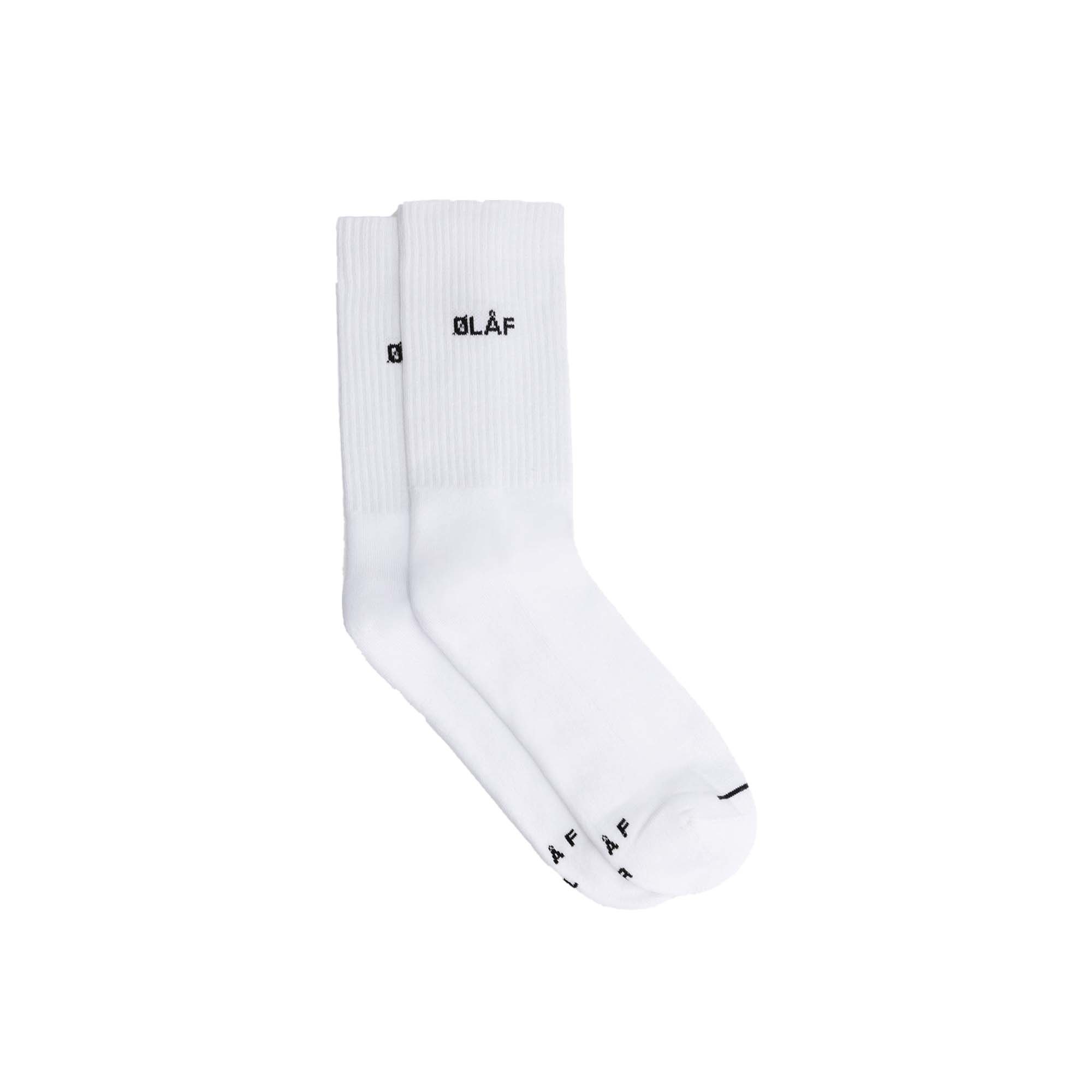 OLAF Mini Logo Socks Whitew Black