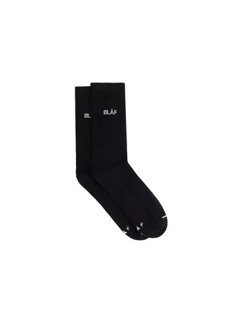 OLAF Mini Logo Socks Black White
