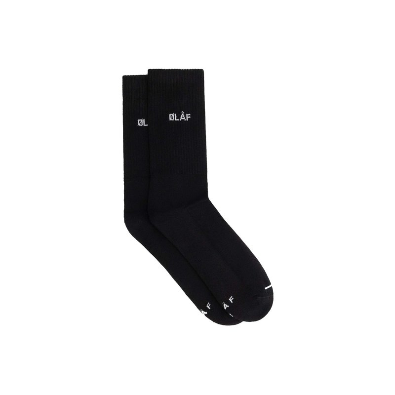 OLAF Mini Logo Socks Black White