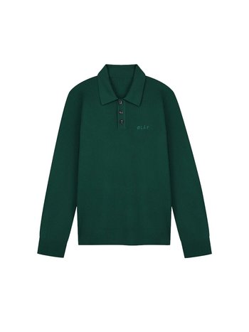 OLAF Lightweight Knitted polo Forest Green
