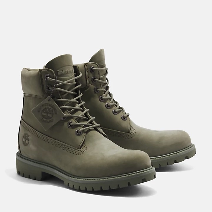 Timberland Premium 6 Inch Waterproof Boot Dark Green Nubuck