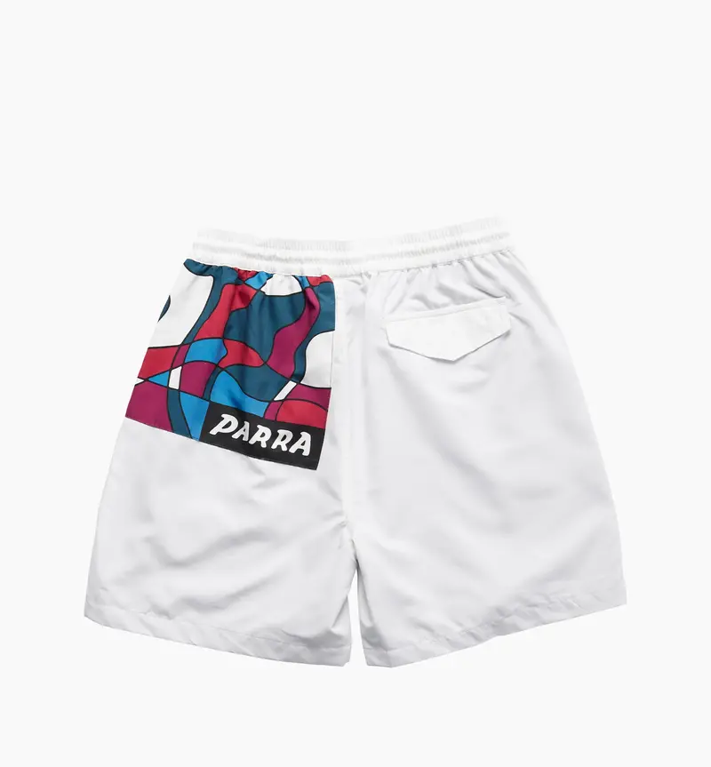 By Parra Sports Trees Swim Shorts White