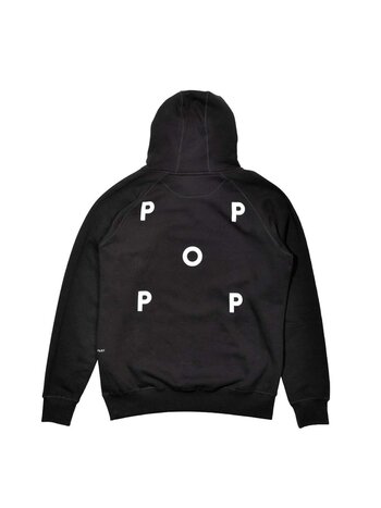 POP Trading Company Logo Hooded Sweat Black White