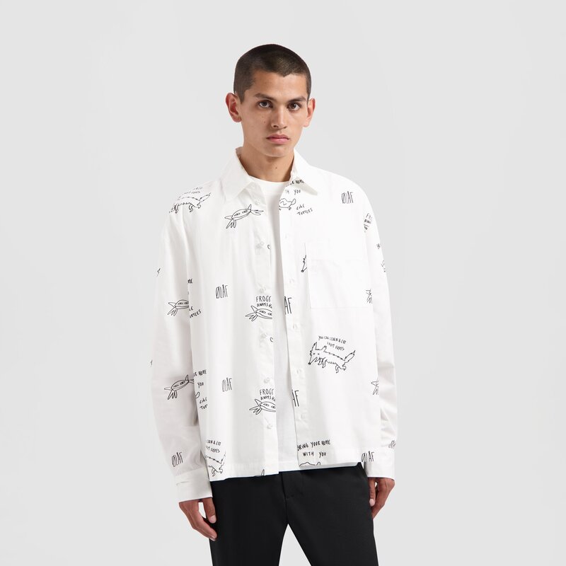 OLAF Camp AOP Shirt White