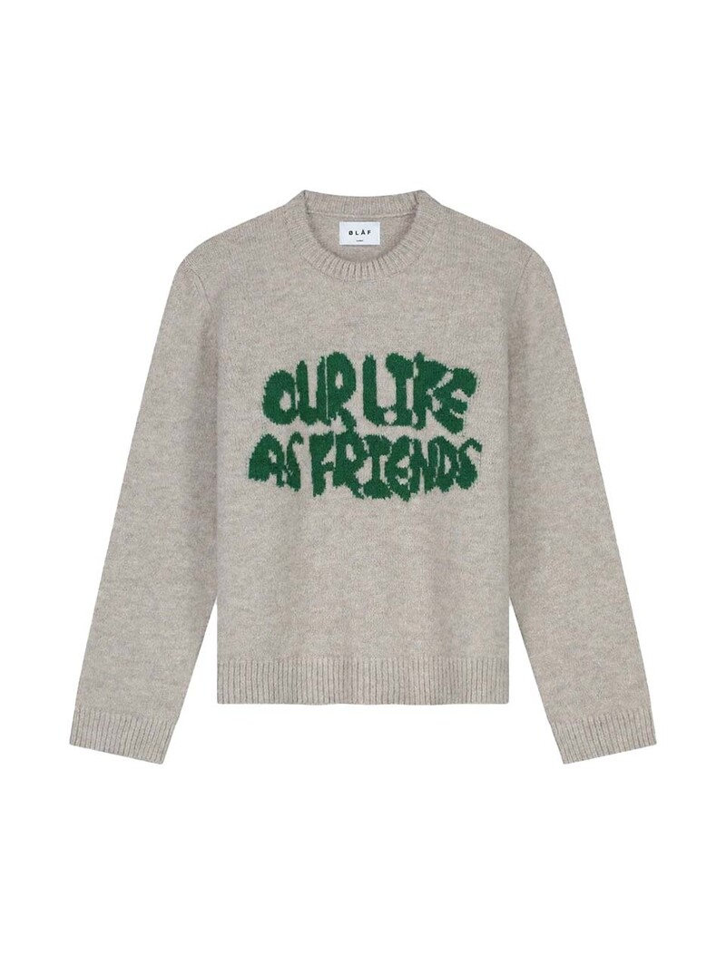 OLAF Stencil Knitted Crewneck Off White